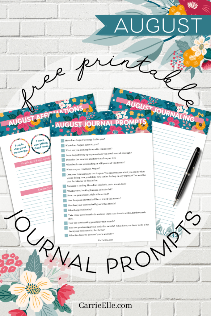 August Journal Prompts Affirmations And Journaling Printables ...