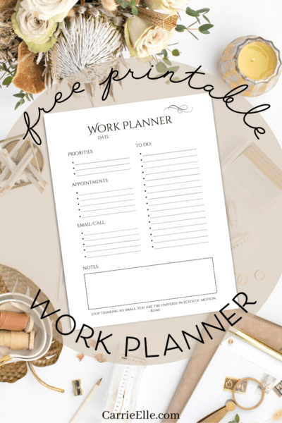 Printable Daily Work Planner {Black &amp; White, Printer-Friendly} - Carrie ...