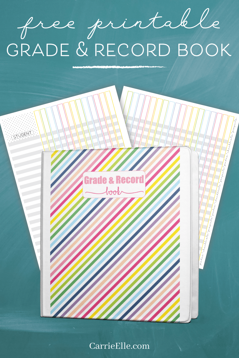Printable grade book for teachers carrie elle