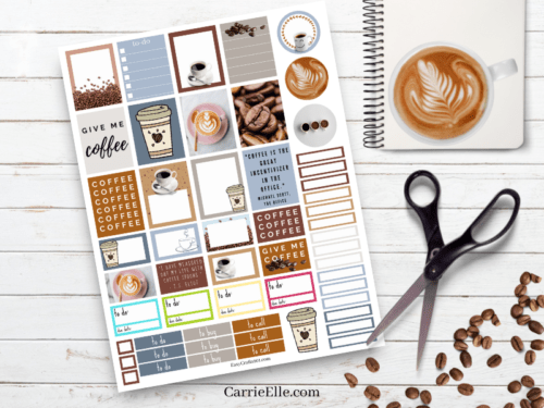 Free Printable Coffee Planner Stickers - Carrie Elle