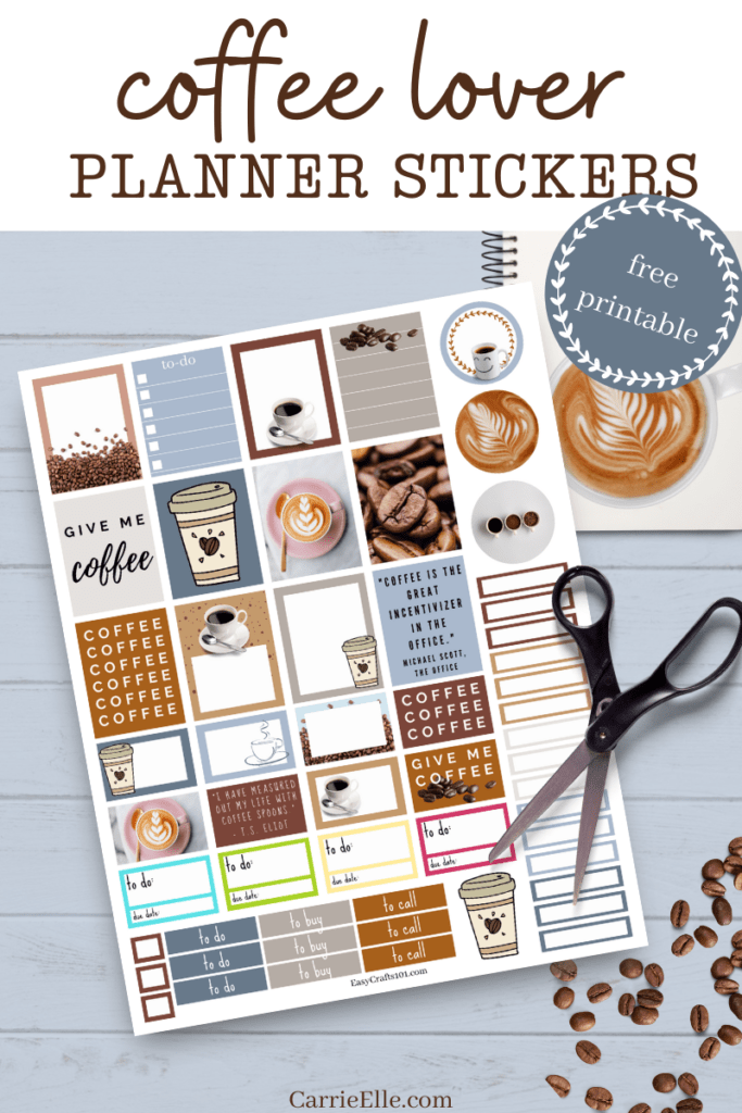Free Printable Coffee Planner Stickers - Carrie Elle