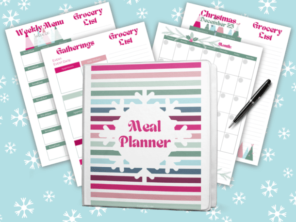 Free Printable Winter Meal Planner Binder - Carrie Elle