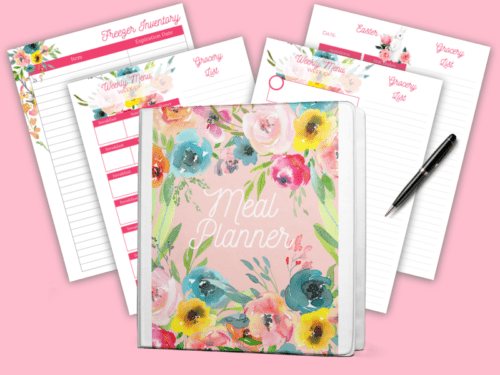 Free Printable Spring Meal Planner Binder | Colorful Floral Print ...