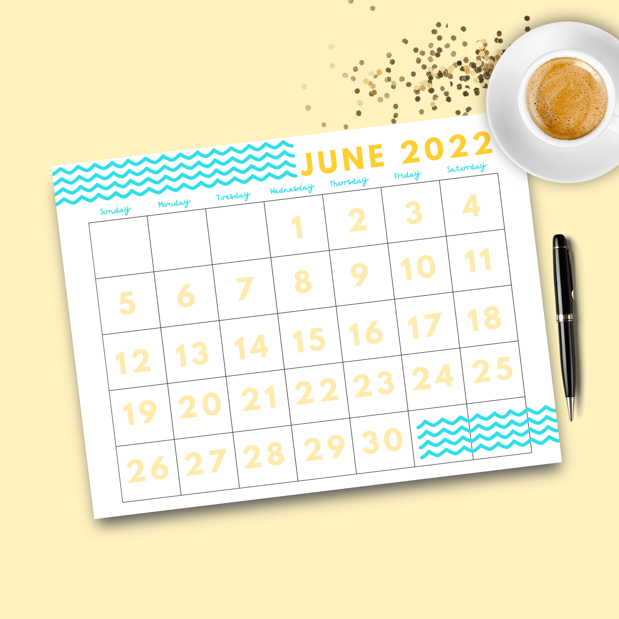 Printable Dated June 2022 Calendar
