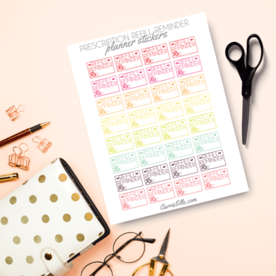 Printable Prescription Reminder Stickers for Your Planner