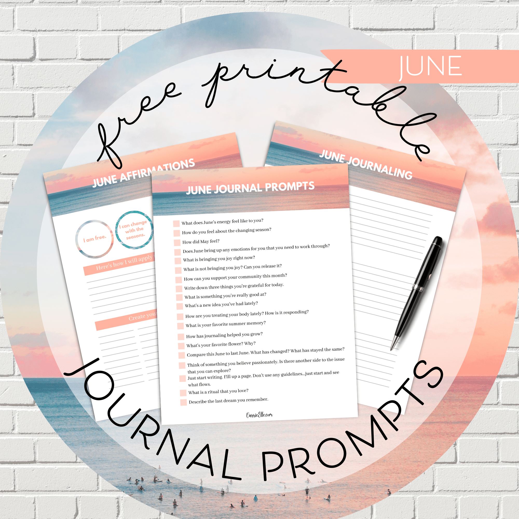 June Journal Prompts Affirmations And Printables Carrie Elle | Hot Sex ...