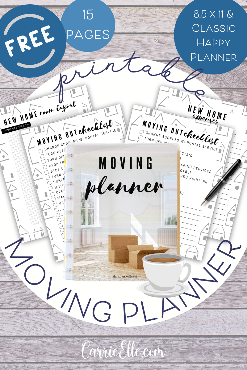 Free Printable Moving Planner for Classic Happy Planner - Carrie Elle