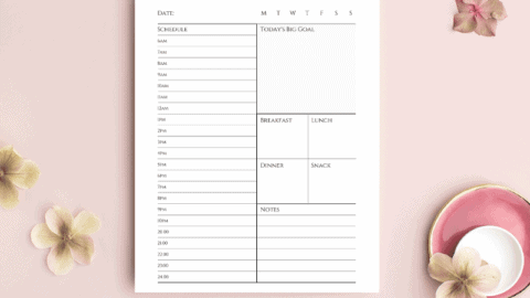 Printable Daily Planner {Black &amp; White, Printer-Friendly, Hourly ...
