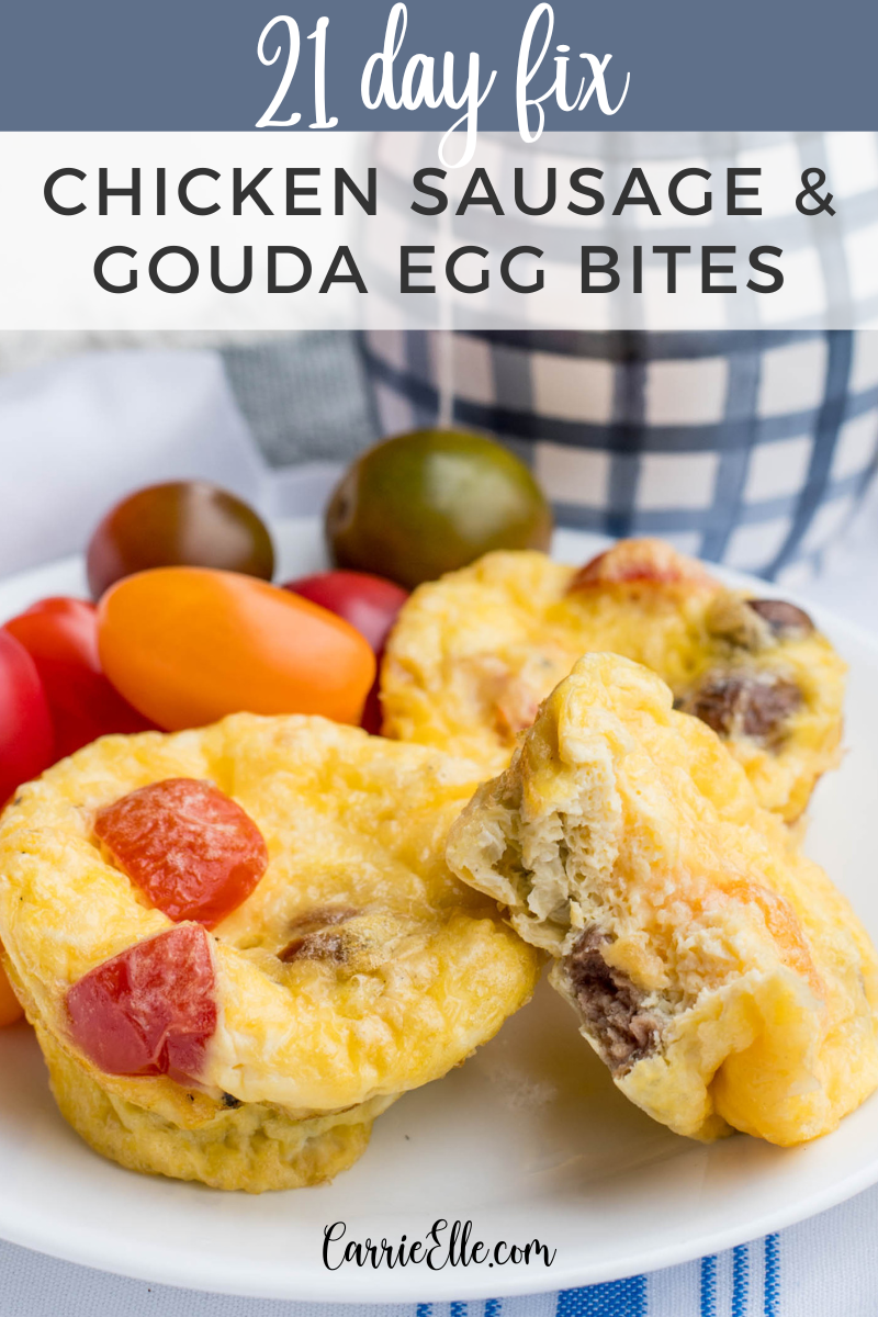 Chicken Sausage and Gouda Egg Bites {21 Day Fix} Carrie Elle