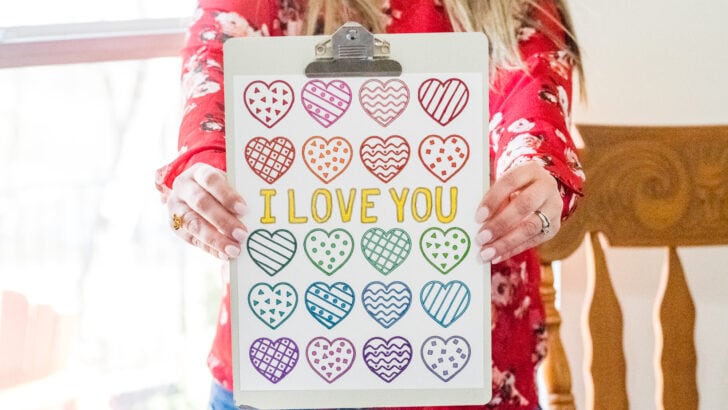 Printable I Love You Coloring Page