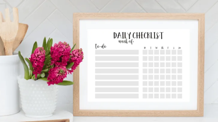 Printable Daily Checklist/Chore Chart (Printer-Friendly, Black and White!)