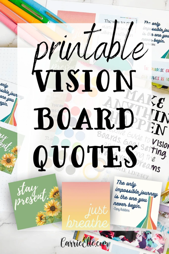 Vision Board Kit, Power Words Printable, Affirmation Quote Cards