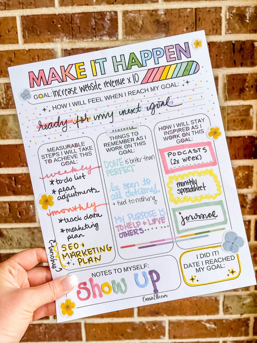 Printable Vision Board Template for Abundance - Carrie Elle