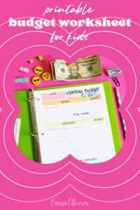 Free Monthly Budget Printable for Kids - Carrie Elle