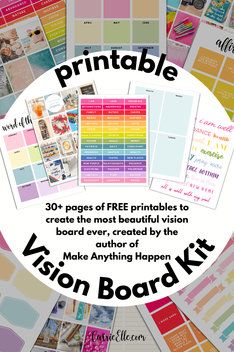 Vision Board Printable, Manifesting Digital Printables, Digital