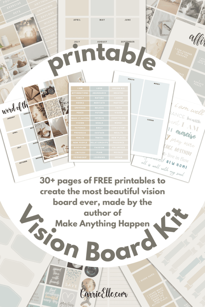 Free Printable Neutral Vision Board Kit - Carrie Elle