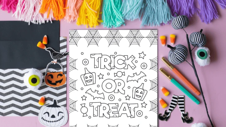 Printable Trick-or-Treat Coloring Page