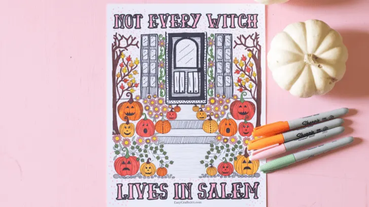 Printable “Not Every Witch Lives in Salem” Coloring Page