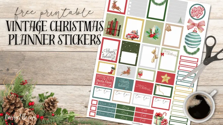 Deck Your Planner with These Free Printable Vintage Christmas Stickers