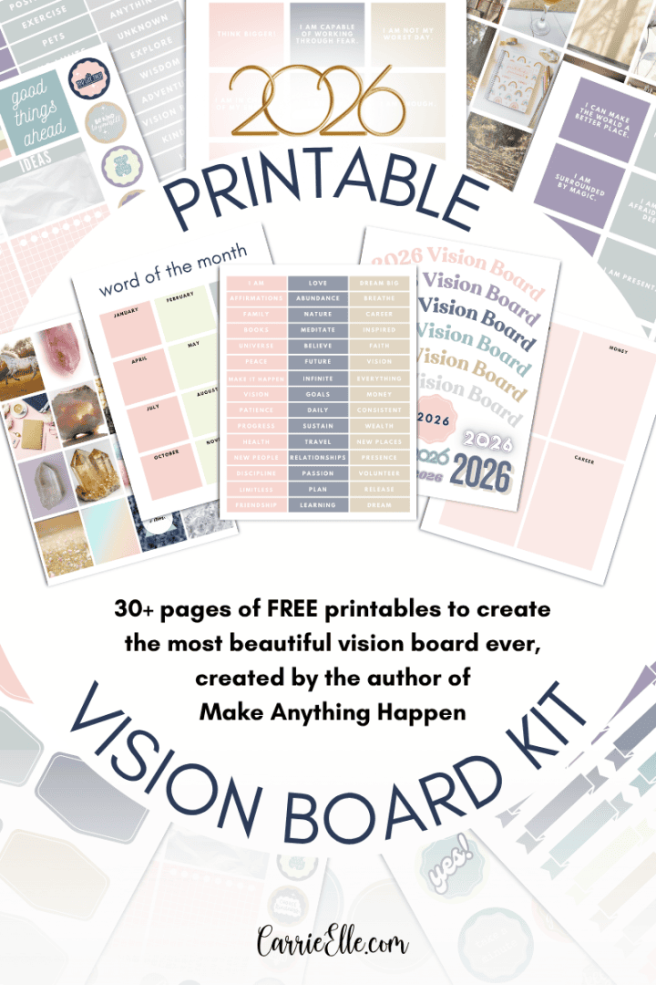 Printable 2026 Vision Board Kit - Carrie Elle